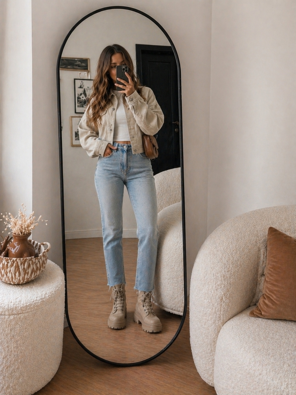 American Eagle Outfitters Taupe Lace-Up Ankle Boots
